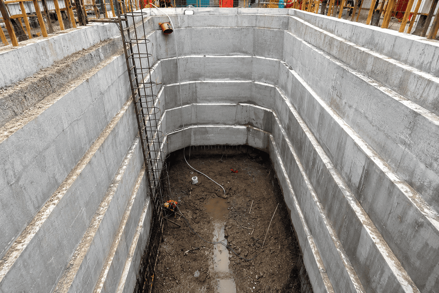 Site layout Proyek Air Bersih Jakarta oleh PT KMU Konstruksi Indonesia menggunakan metode Microtunneling dan Open Cut.